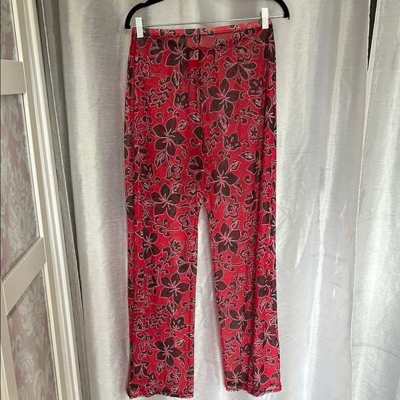 Vintage 90’s Floral Red Women's Pants - Picture 7 of 7